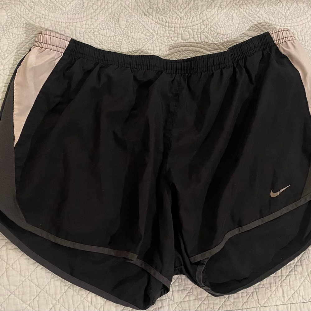 Nike Black Running Shorts with White/Gray Trim